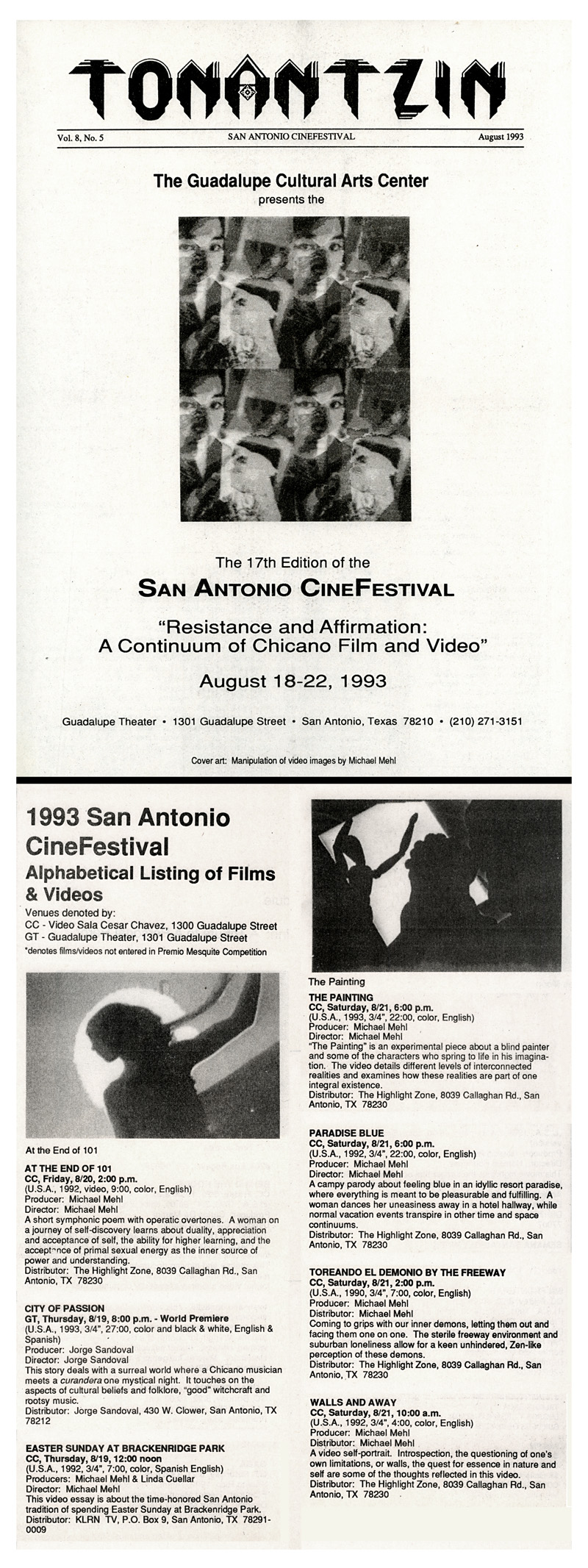 1993_Michael-Mehl_CineFestival-Video-Screenings_Guadalupe-Cultural-Center_San-Antonio-TX
