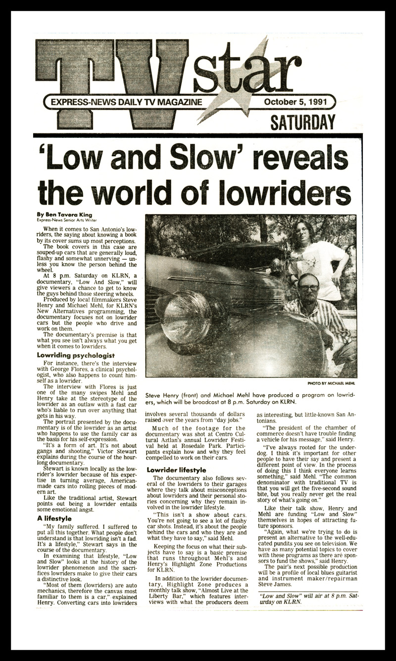 1991_San-Antonio-Express-News-TV-Star_Michael-Mehl_Low-&-Slow-Documentary