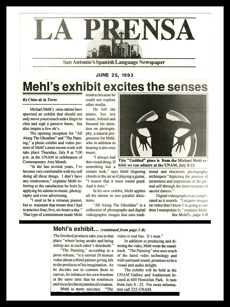 1993_Michael-Mehl_La-Prensa_Ghostline-&-The-Painting_UNAM-San-Antonio
