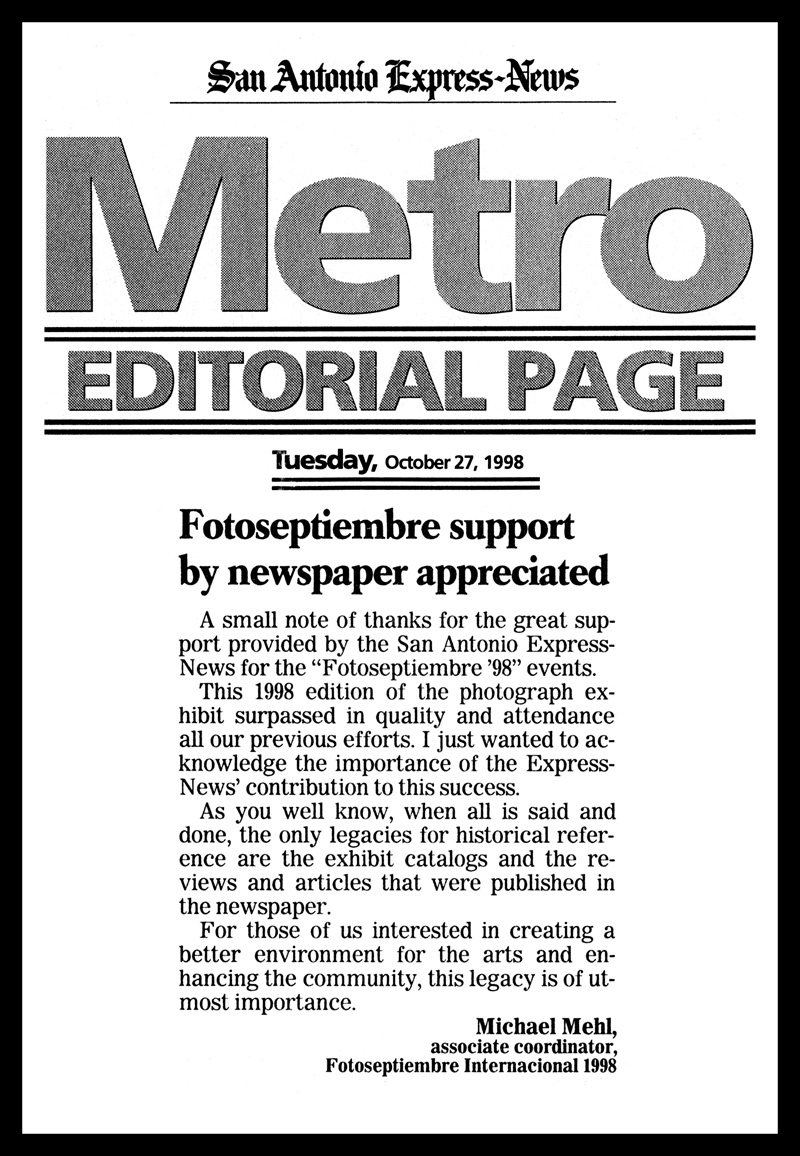 1998_Michael-Mehl_Fotoseptiembre-Letter-To-The-Editor_San-Antonio-Express-News