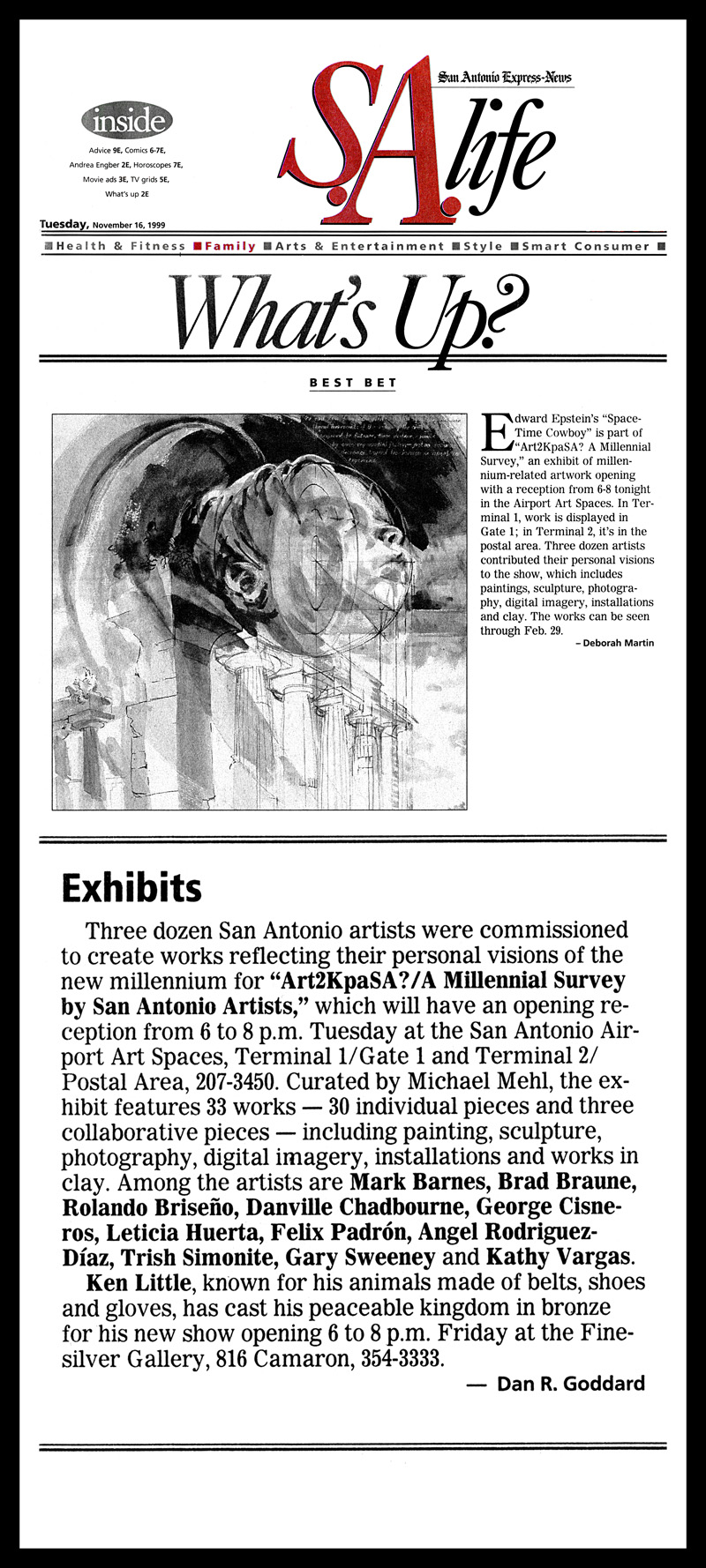 1999_Michael-Mehl-Curator_Art2KpaSA?-Exhibit_Airport-Art-Space_San-Antonio-Express-News